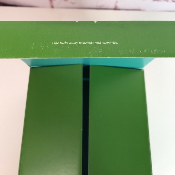 KATE SPADE NY 7.5x 6.75 x 7.5 inches Green & Turquoise Square Storage EMPTY Box - Picture 2 of 15
